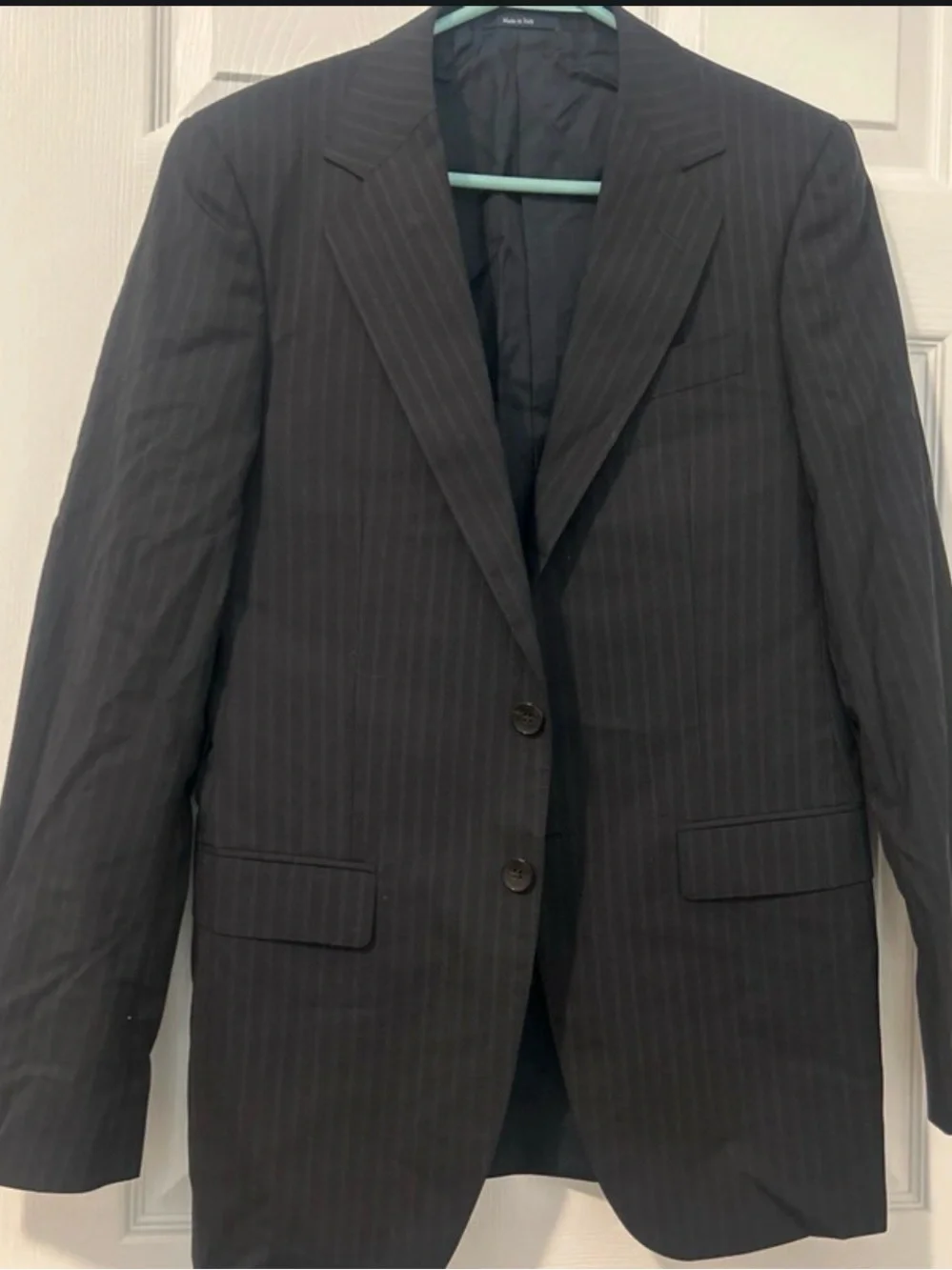 Gucci Black Pinstripe Men's Suit Jacket
